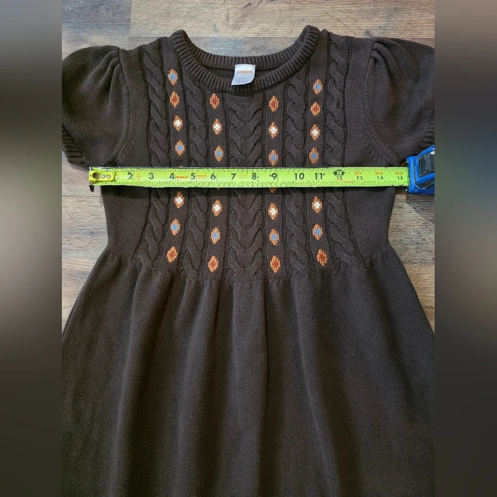 Gymboree Kid's Intarsia Brown Bear Montana Mountain Sweater Dress Size 12